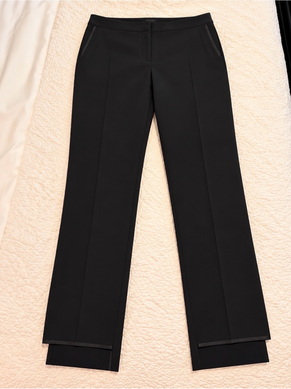 Lafayette 148 New York Black Manhattan Cigarette Dress Trousers